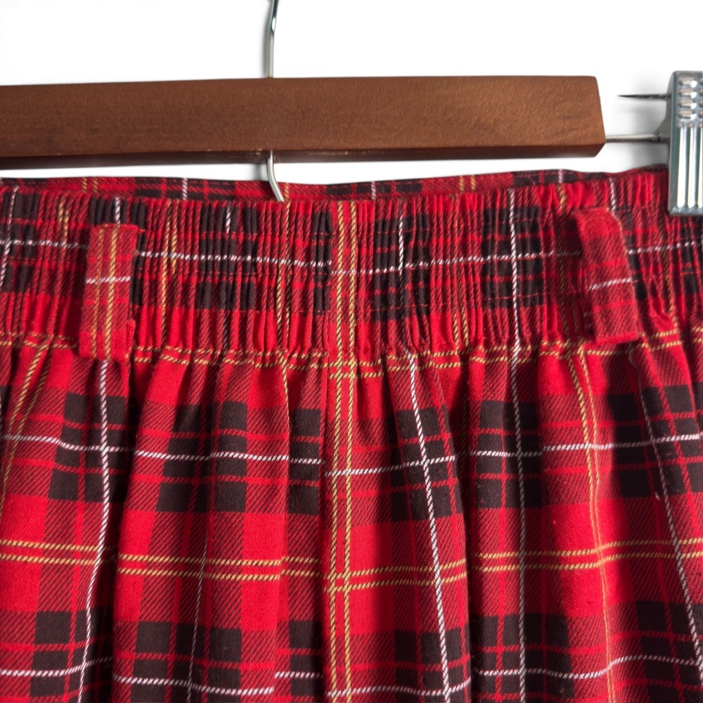 Diane Richard Plaid Pleated Midi Skirt Red Tartan Women Size 14 Vintage USA Made - Picture 3 of 5